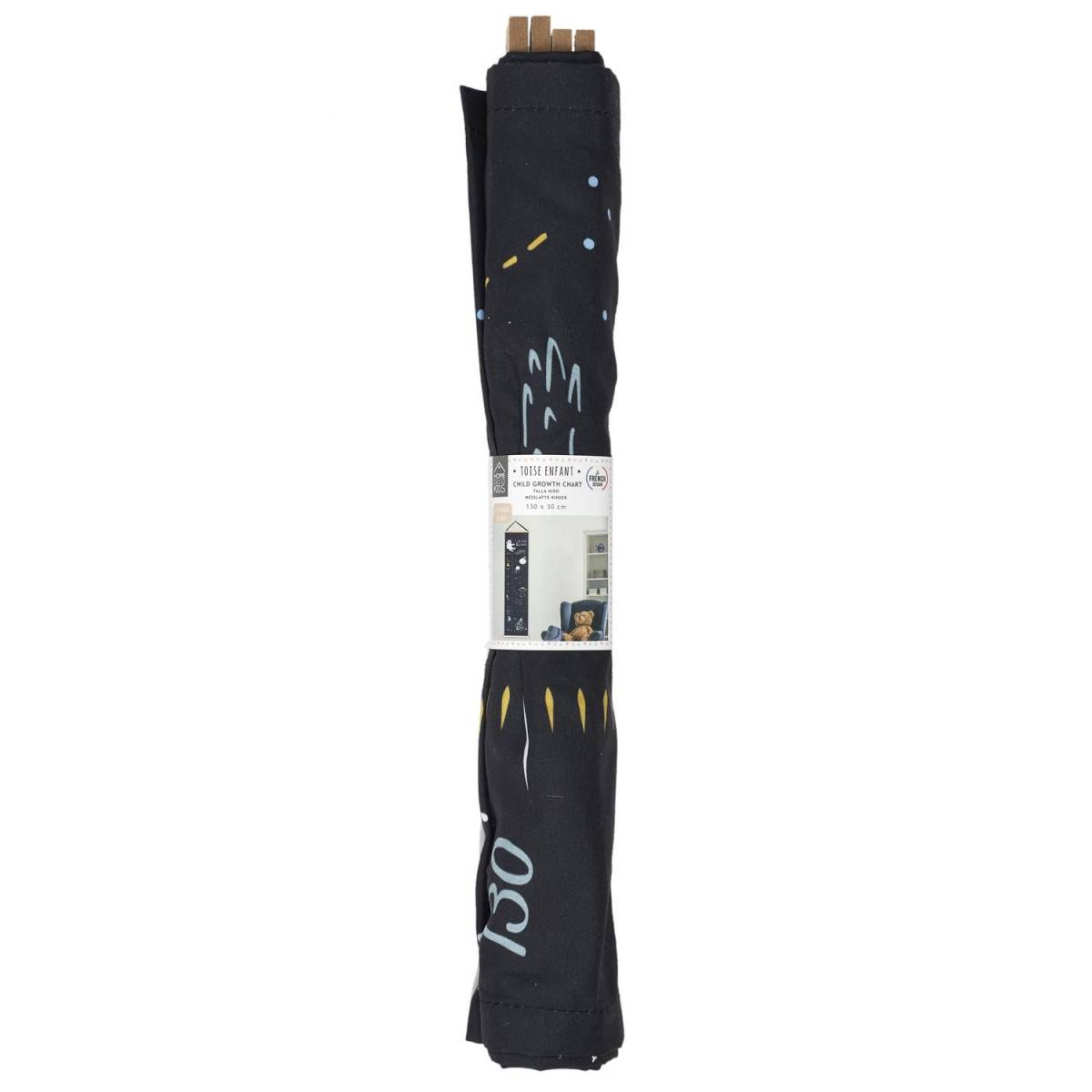 The Home Deco Kids - Toise à Motifs "My Little Héros" 146cm Noir & Blanc - Image 3
