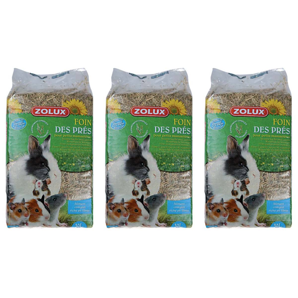 Zolux - Foin des près pour rongeurs (Lot de 3) - Image 1
