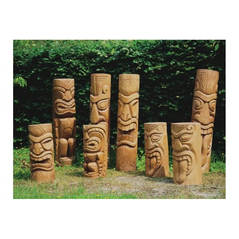 Statue Tiki Haka 50 cm - Brun 50 cm - Jardinex - Image 2