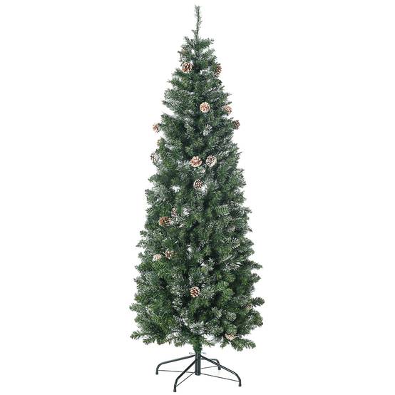 Sans Marque - Sapin Noël artificiel 618 branches enneigées support acier socle pliable acier - Image 2