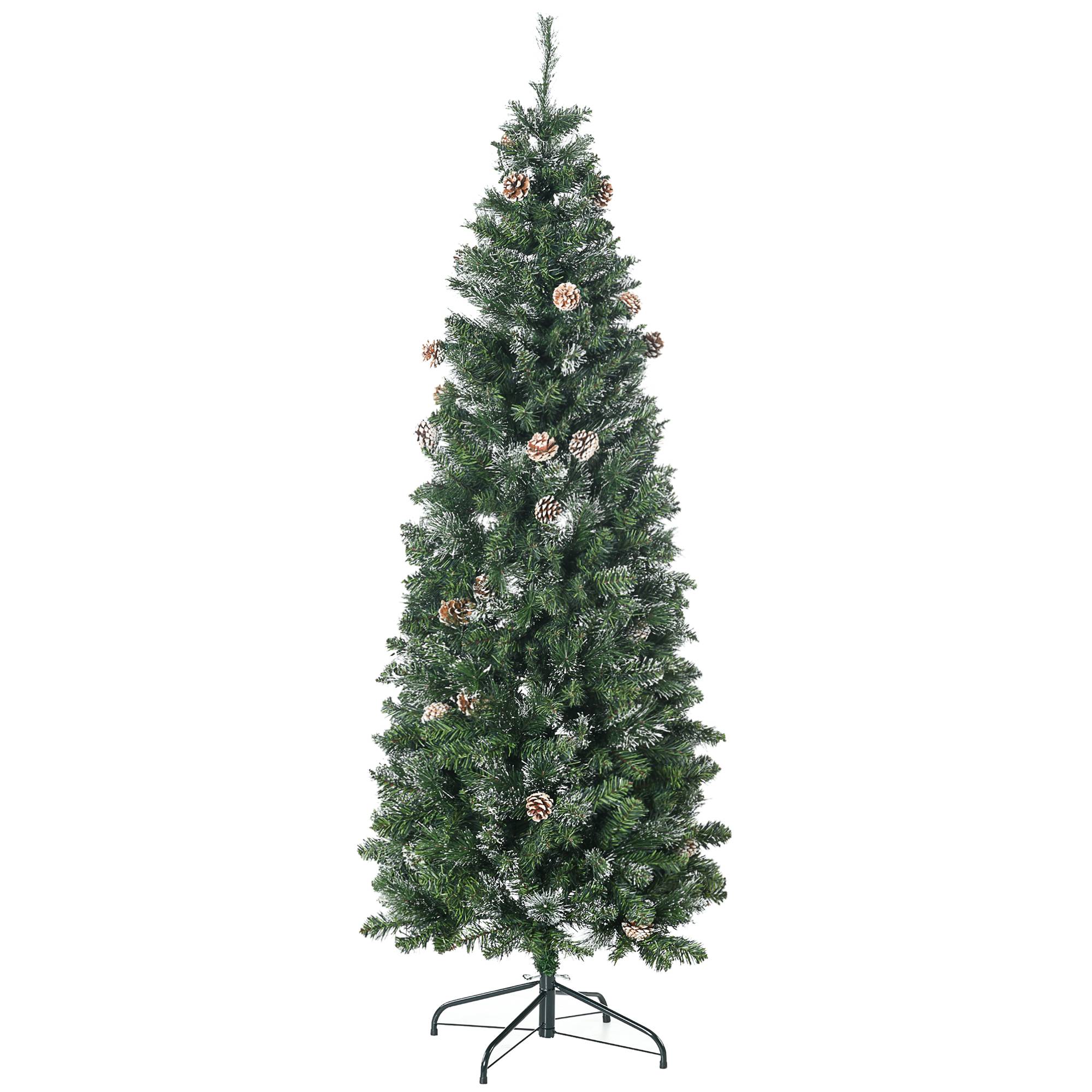 Sans Marque - Sapin Noël artificiel 618 branches enneigées support acier socle pliable acier - Image 2