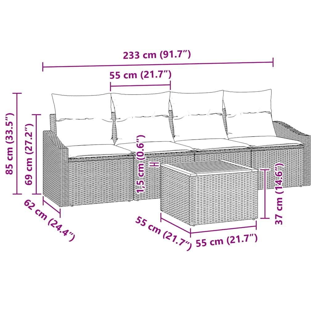 ComfortXL - Salon de Jardin Noir 4 Places avec Rangement et Bois Acacia – ComfortXL Outdoor Living - Image 3