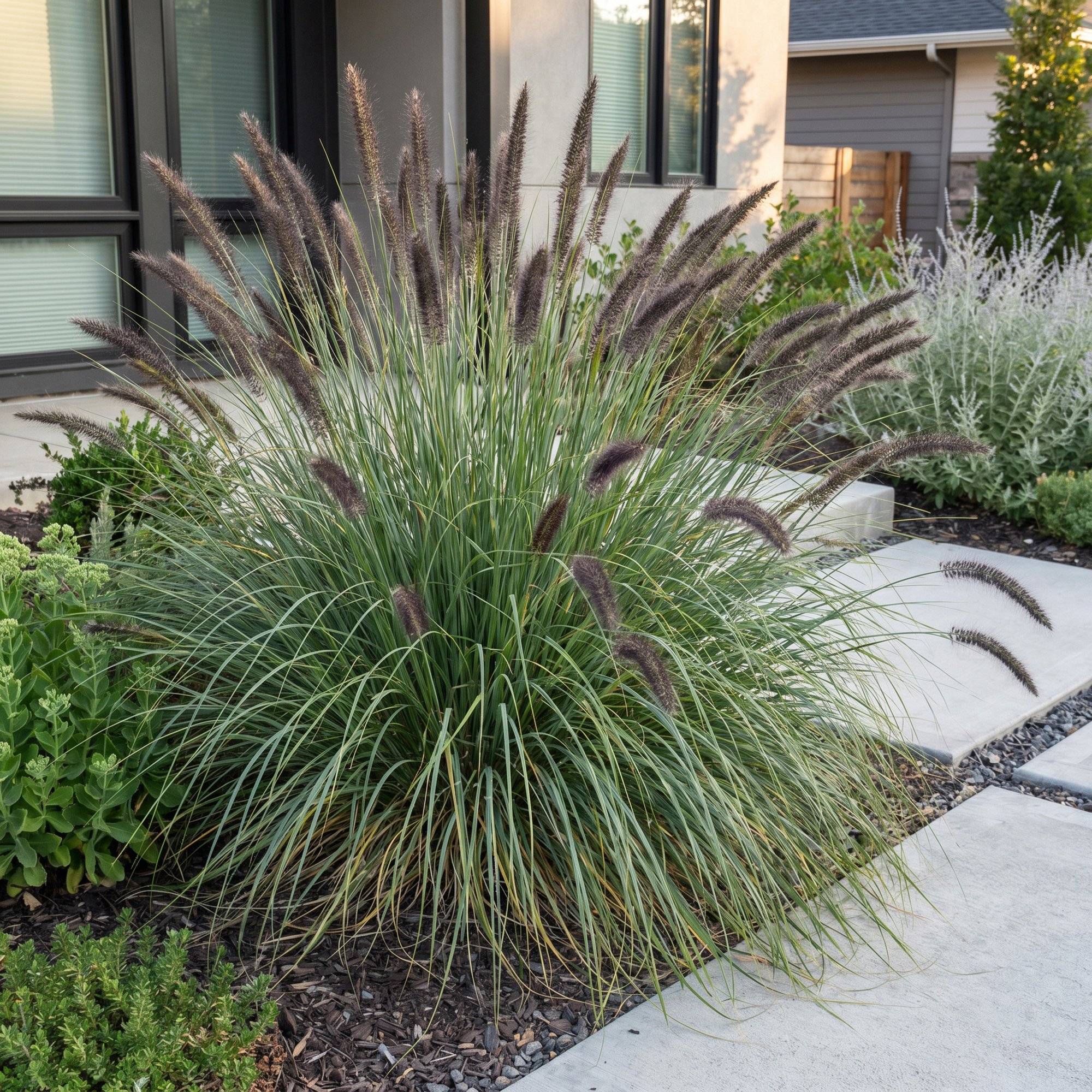 Herbe aux écouvillons 'Black Beauty' (Pennisetum alopecuroides) - graminée ornementale - Pot 11 cm - Hauteur 25 cm - 1 plant - Plantes d'intérieur - Image 6