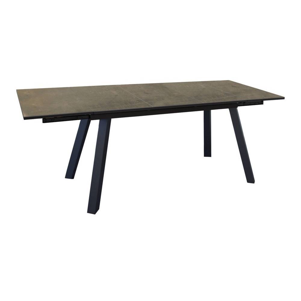 Proloisirs - Table de jardin Agra, plateau à lames Fundermax® hpl - graphite/cave 150/200/250 cm PROLOISIRS - Image 1