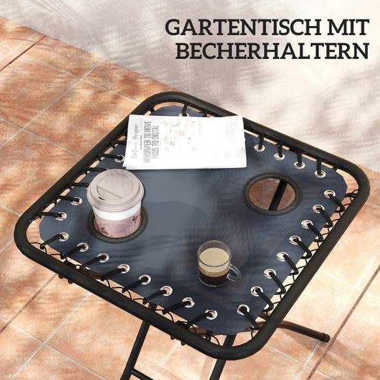 Lot 2 Transats Extérieur Métal Textilène Zéro Gravité Pliable avec Table Gris - ComfortXL Outdoor Living - Image 5