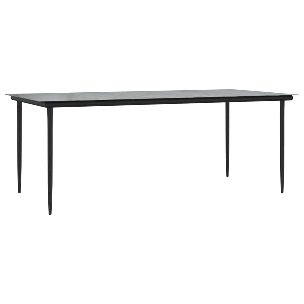 ComfortXL - Grande Table de Jardin Noire 200cm en Acier et Verre, Design Contemporain pour 8 Personnes – ComfortXL Outdoor Living - Image 2
