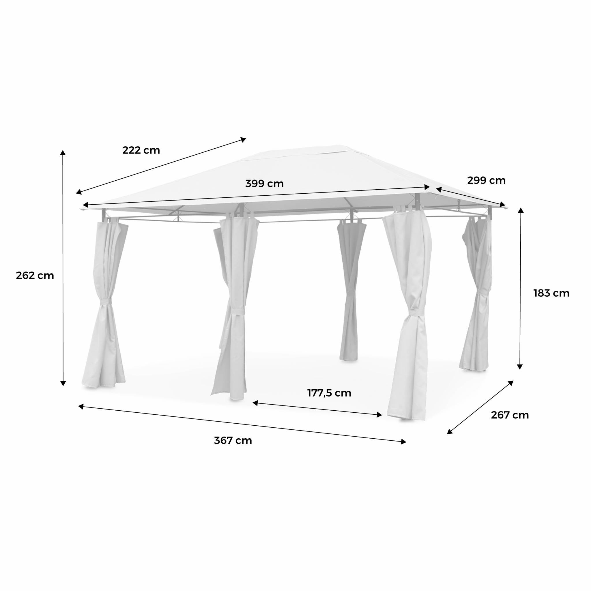 sweeek - Tonnelle 3x4 m - Divio - Toile taupe - Pergola avec rideaux. tente de jardin. barnum. chapiteau. réception | sweeek - Image 6