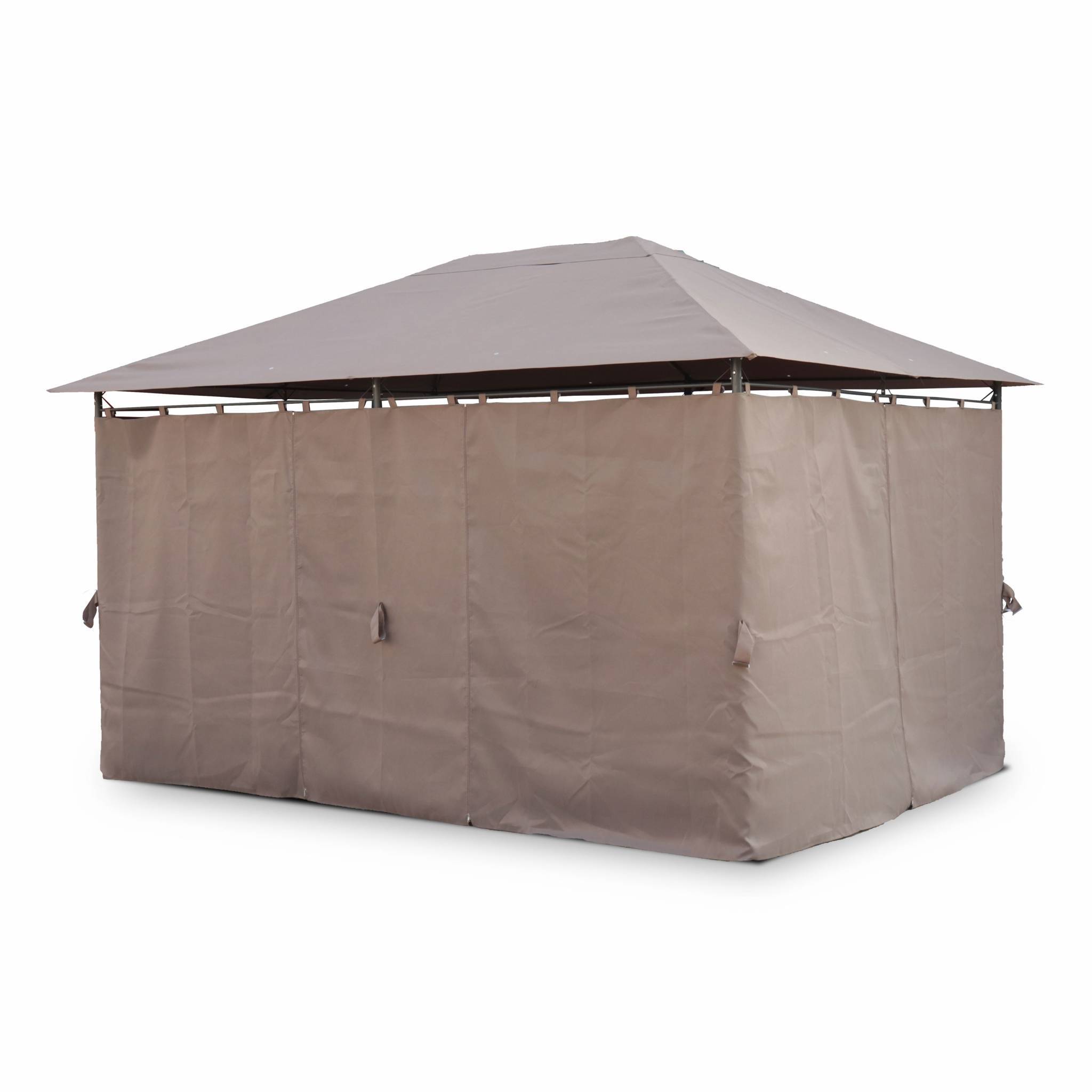 sweeek - Tonnelle 3x4 m - Divio - Toile taupe - Pergola avec rideaux. tente de jardin. barnum. chapiteau. réception | sweeek - Image 3