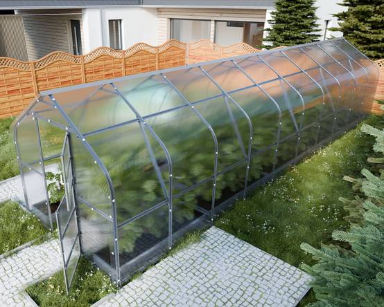 Serre KLASIKA*DROP 25m2, 2,5m x 10m, 6 mm avec revêtement en polycarbonate - Image 1