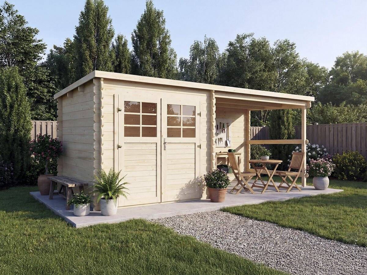 Habitat Et Jardin - Abri De Jardin En Bois Avec Auvent "montval" - 14 M² - 28 Mm -habitat Et Jardin - Image 2