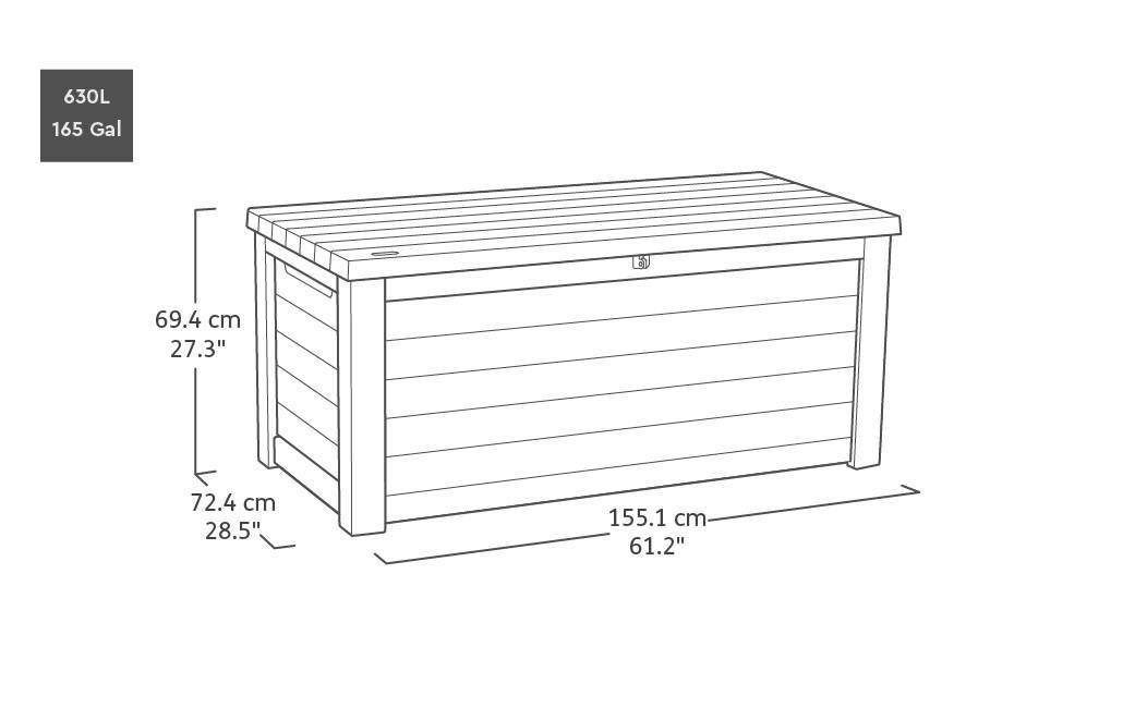 Keter - Coffre de rangement jardin 630L - Collection Signature - Aspect bois Douglas - KETER - Image 4