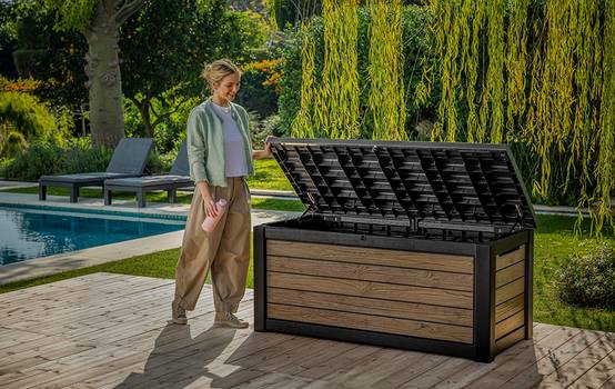 Keter - Coffre de rangement jardin 630L - Collection Signature - Aspect bois Douglas - KETER - Image 3