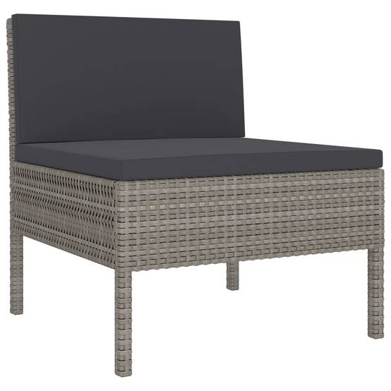 Helloshop26 - Salon de jardin meuble d'extérieur ensemble de mobilier 10 pièces avec coussins résine tressée gris - Image 5