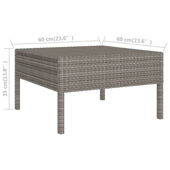 Helloshop26 - Salon de jardin meuble d'extérieur ensemble de mobilier 10 pièces avec coussins résine tressée gris - Image 6