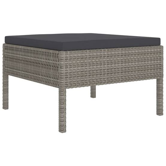Helloshop26 - Salon de jardin meuble d'extérieur ensemble de mobilier 10 pièces avec coussins résine tressée gris - Image 2