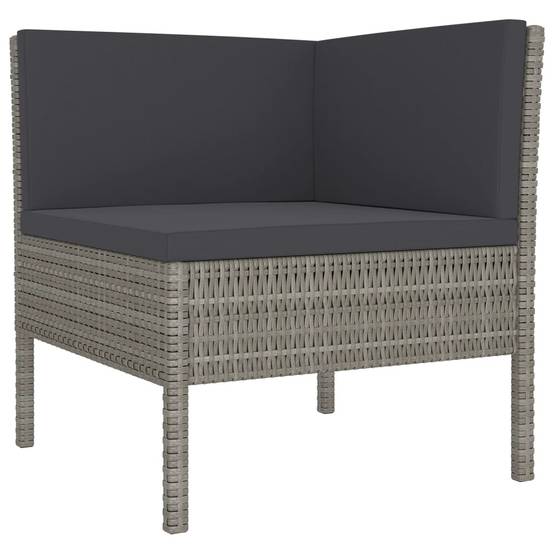Helloshop26 - Salon de jardin meuble d'extérieur ensemble de mobilier 10 pièces avec coussins résine tressée gris - Image 4