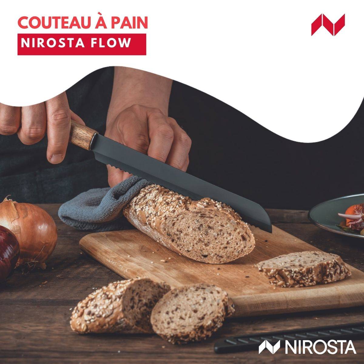 Couteau à pain 33,5 cm Nirosta Flow - Image 2