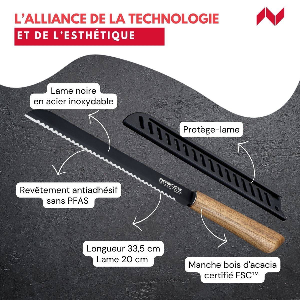 Couteau à pain 33,5 cm Nirosta Flow - Image 3