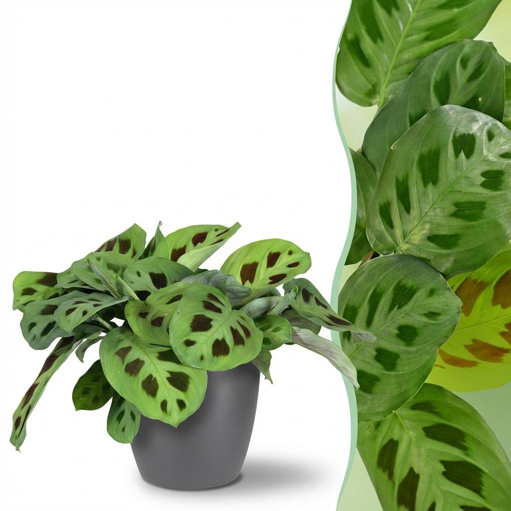 Maranta Fascinator Kerchoveana - Pet-friendly - Pot de 12cm - Hauteur 25cm - 1 plante - Gris - Plantes d'intérieur - Image 1