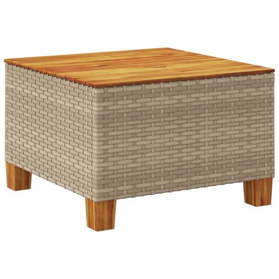 PANGIVO - Table de jardin résine tressée bois acacia beige 55 x 55 x 36 cm, Poids :6.6kg - PANGIVO - Image 6