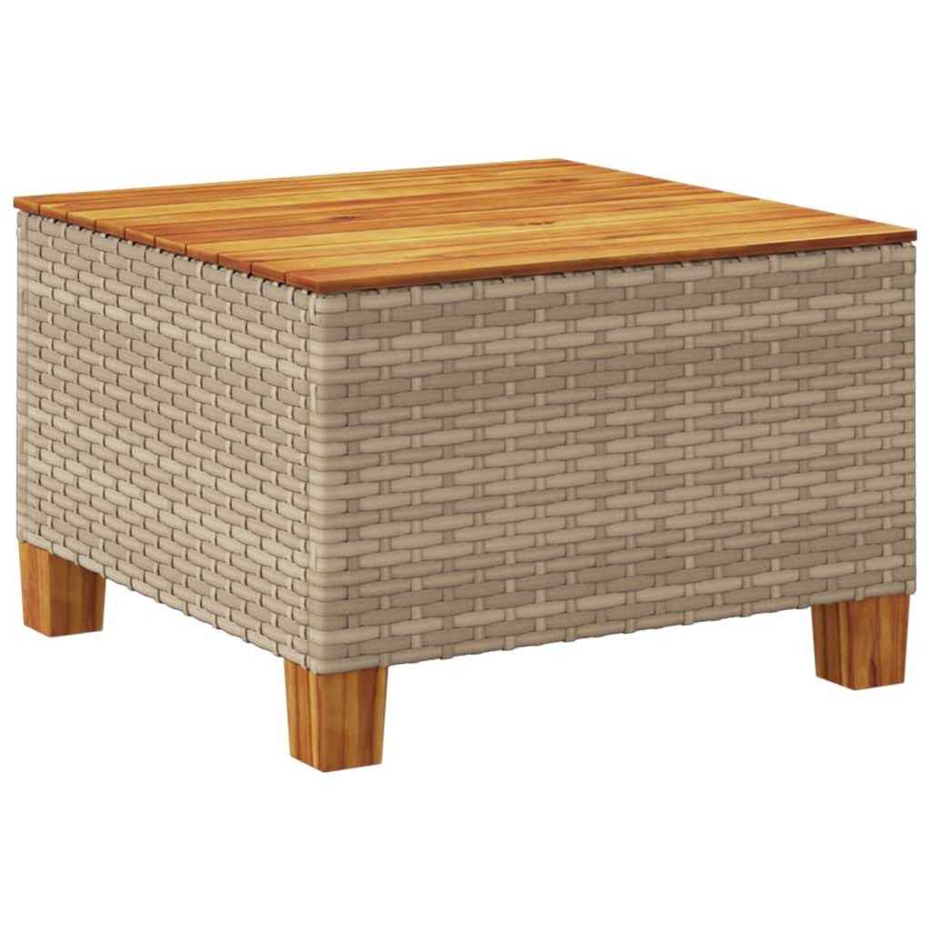PANGIVO - Table de jardin résine tressée bois acacia beige 55 x 55 x 36 cm, Poids :6.6kg - PANGIVO - Image 6
