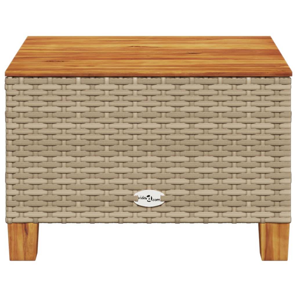 PANGIVO - Table de jardin résine tressée bois acacia beige 55 x 55 x 36 cm, Poids :6.6kg - PANGIVO - Image 4
