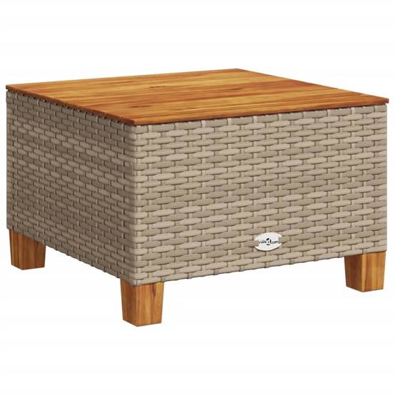 PANGIVO - Table de jardin résine tressée bois acacia beige 55 x 55 x 36 cm, Poids :6.6kg - PANGIVO - Image 2
