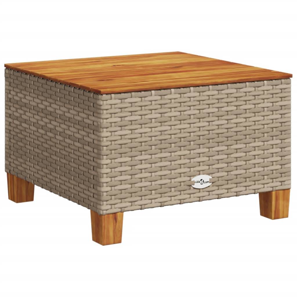 PANGIVO - Table de jardin résine tressée bois acacia beige 55 x 55 x 36 cm, Poids :6.6kg - PANGIVO - Image 2