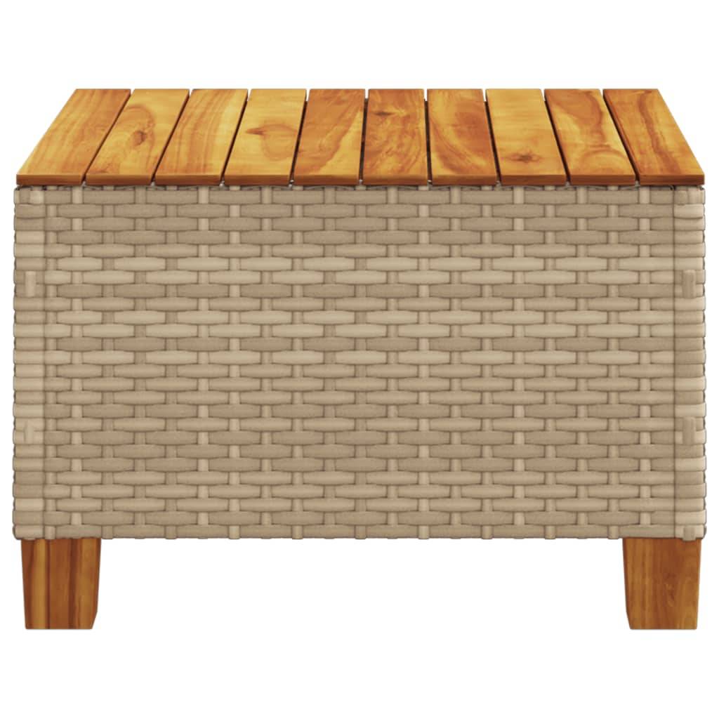 PANGIVO - Table de jardin résine tressée bois acacia beige 55 x 55 x 36 cm, Poids :6.6kg - PANGIVO - Image 5