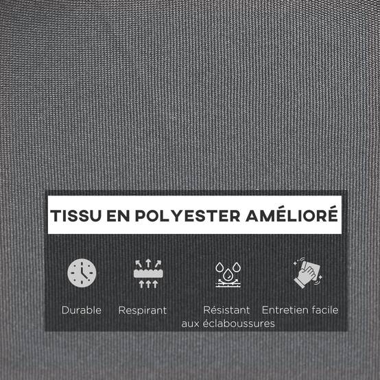 Coussin bain de soleil transat polyester jardin terrasse épaisseur 8 cm gris - ComfortXL Outdoor Living - Image 6