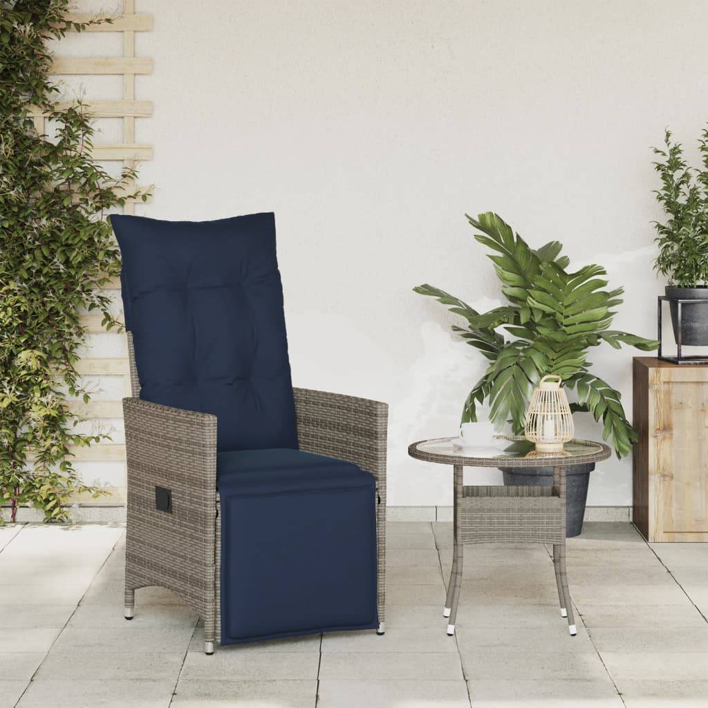 PANGIVO - Chaise de Jardin Inclinable Résine Tressée Grise 56 x 59 x 92 cm, Poids :11kg - PANGIVO - Image 3