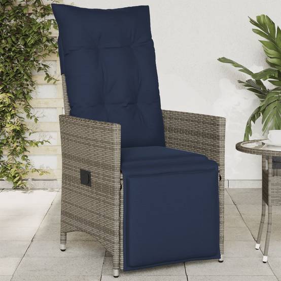 PANGIVO - Chaise de Jardin Inclinable Résine Tressée Grise 56 x 59 x 92 cm, Poids :11kg - PANGIVO - Image 1
