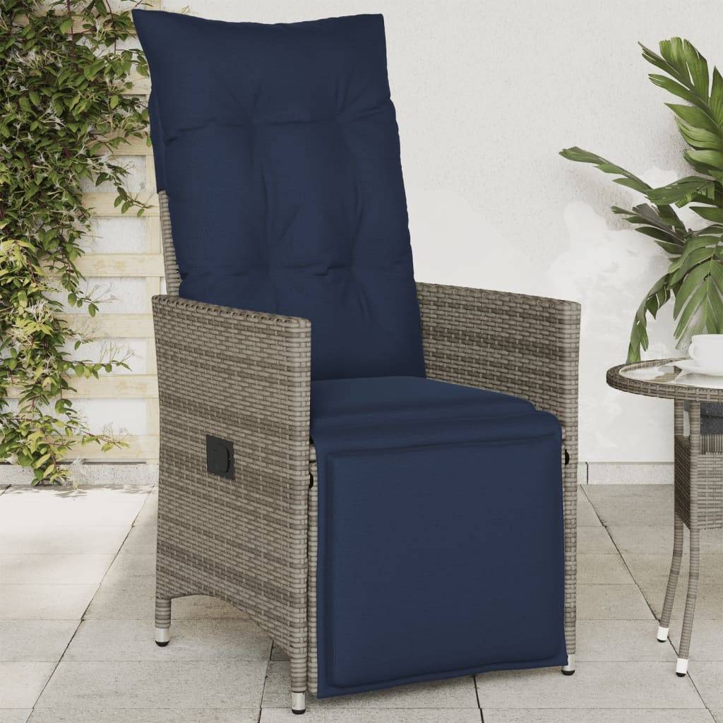 PANGIVO - Chaise de Jardin Inclinable Résine Tressée Grise 56 x 59 x 92 cm, Poids :11kg - PANGIVO - Image 1