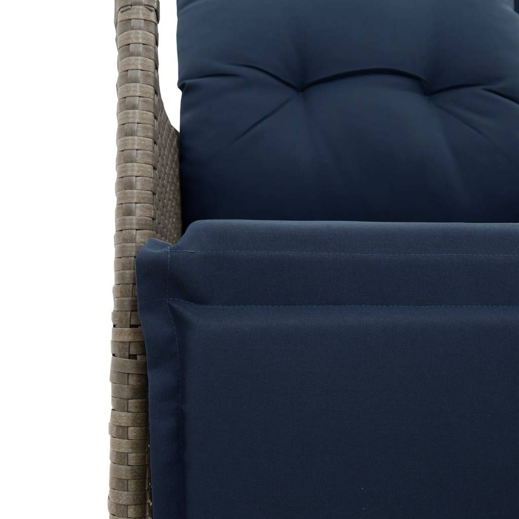 PANGIVO - Chaise de Jardin Inclinable Résine Tressée Grise 56 x 59 x 92 cm, Poids :11kg - PANGIVO - Image 8