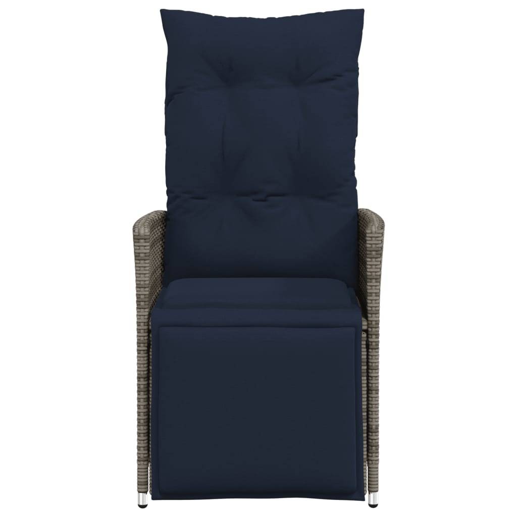 PANGIVO - Chaise de Jardin Inclinable Résine Tressée Grise 56 x 59 x 92 cm, Poids :11kg - PANGIVO - Image 4