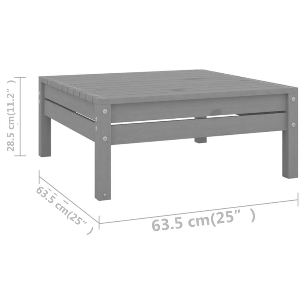 Helloshop26 - Salon de jardin meuble d'extérieur ensemble de mobilier 12 pièces bois de pin massif gris - Image 6