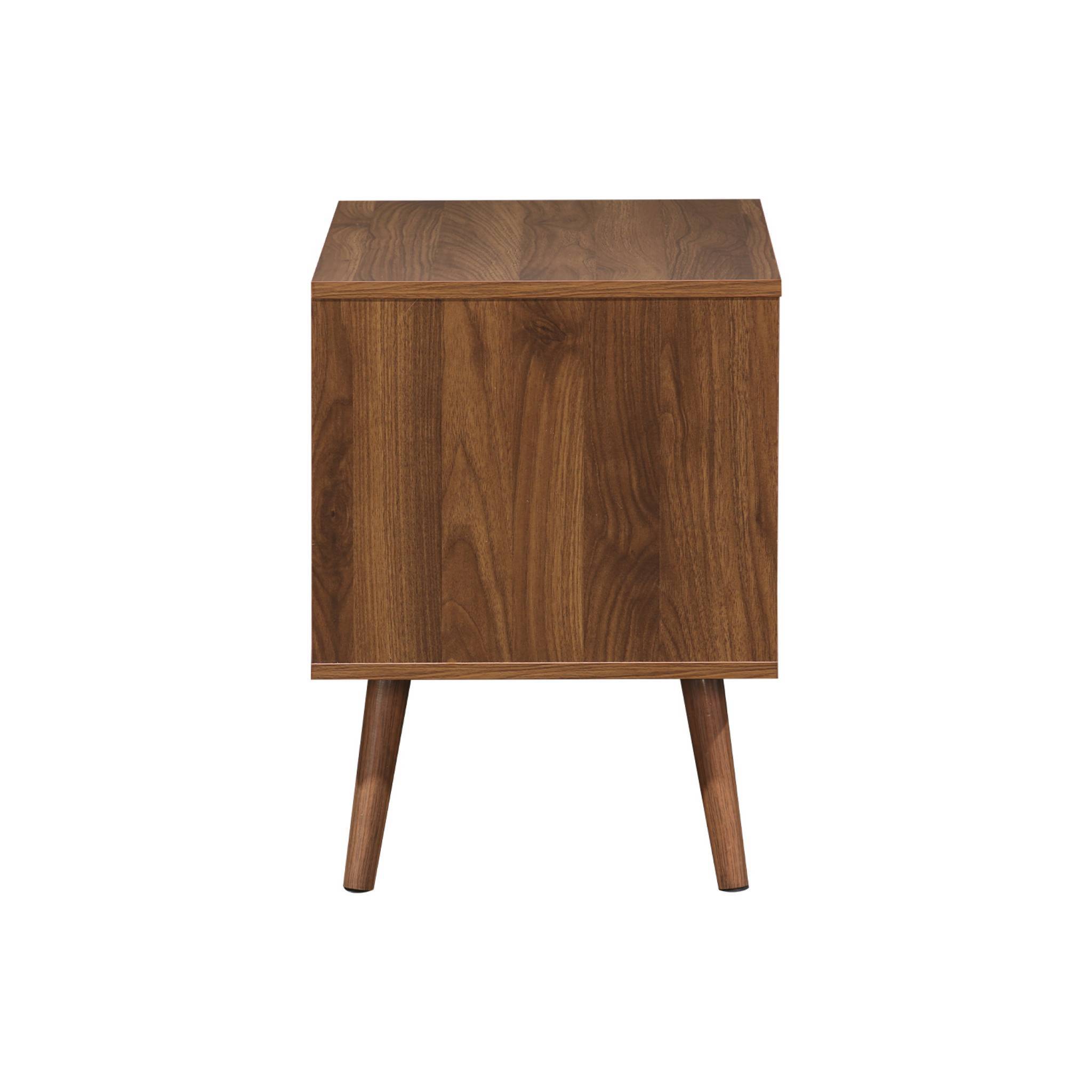 sweeek - Table de chevet décor bois teinté noyer. 2 tiroirs. pieds en pin massif | sweeek - Image 6