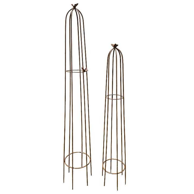 La Grande Prairie - Ensemble support plantes papillons 28x28x170cm