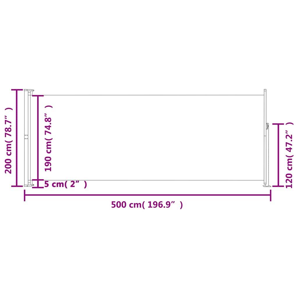 Store Banne - Auvent latéral rétractable de patio 200x500 cm Noir - MEUBLE PRO - Image 7
