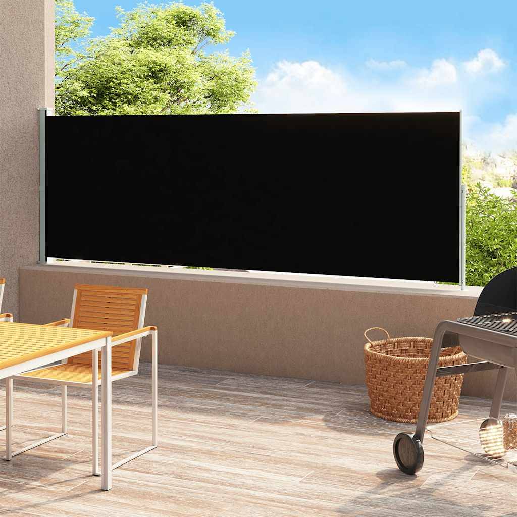 Store Banne - Auvent latéral rétractable de patio 200x500 cm Noir - MEUBLE PRO - Image 2