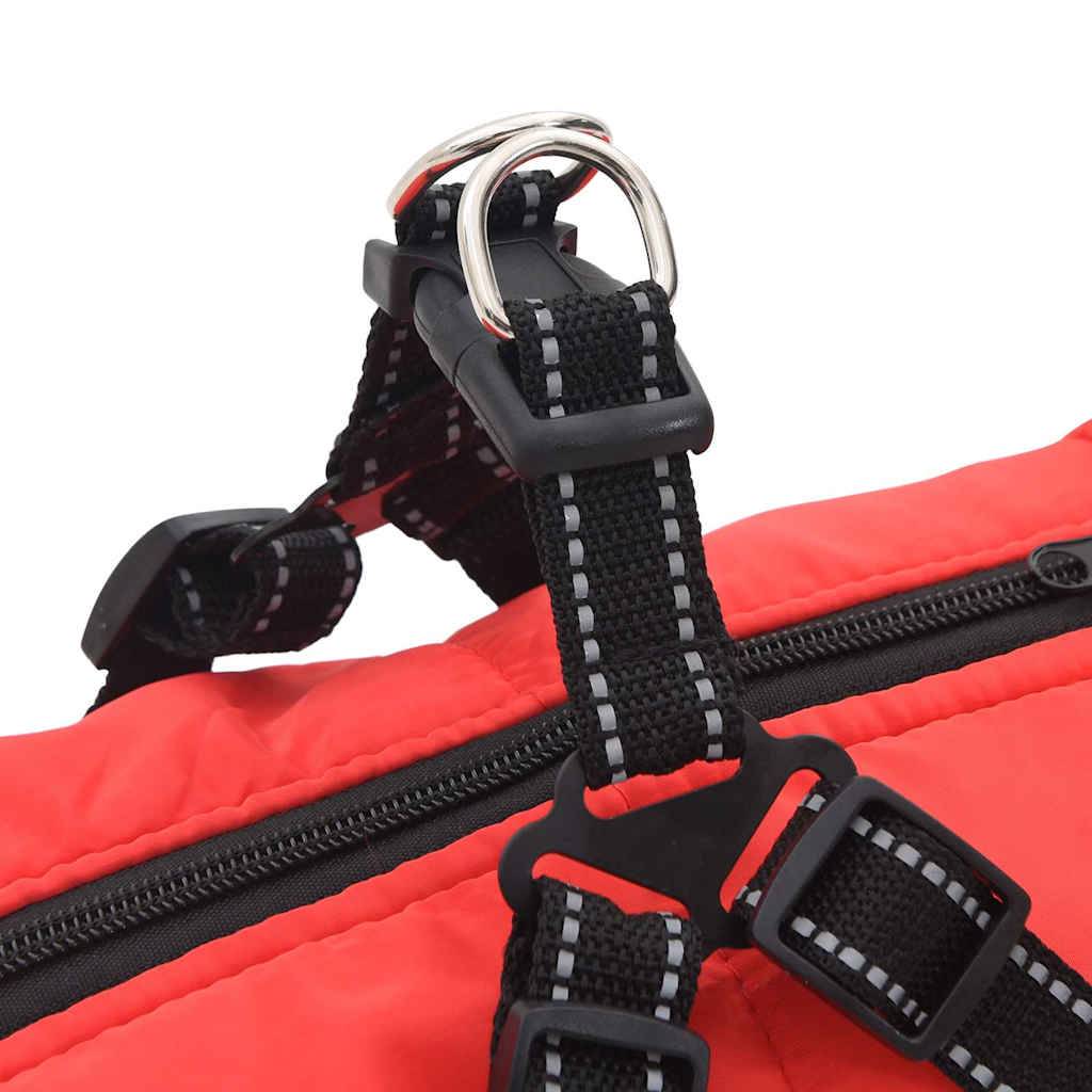 Manteau Chien Hiver Harnais Intégré Polaire Étanche Chaud 4XL Rouge - ComfortXL Outdoor Living - Image 8