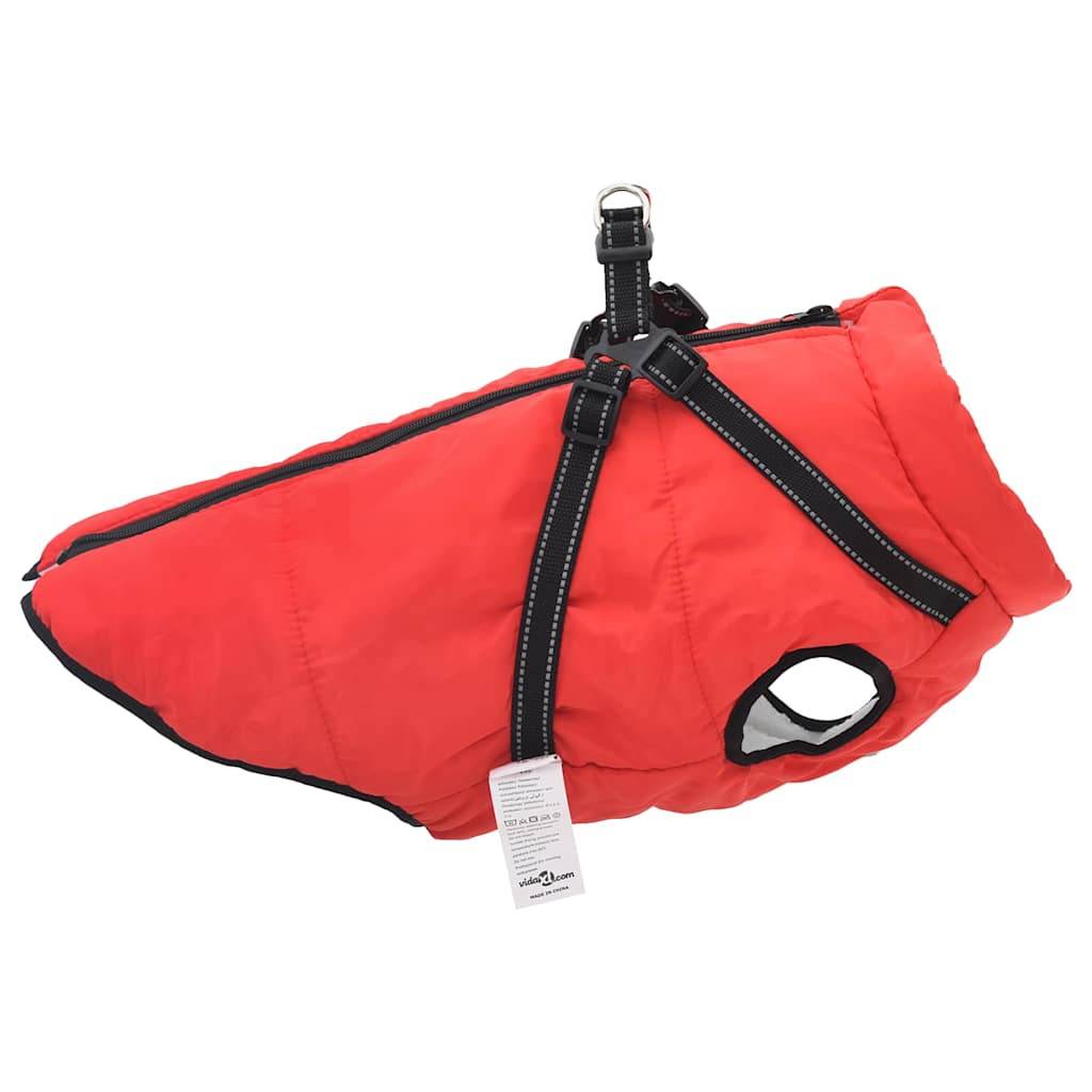 Manteau Chien Hiver Harnais Intégré Polaire Étanche Chaud 4XL Rouge - ComfortXL Outdoor Living - Image 4
