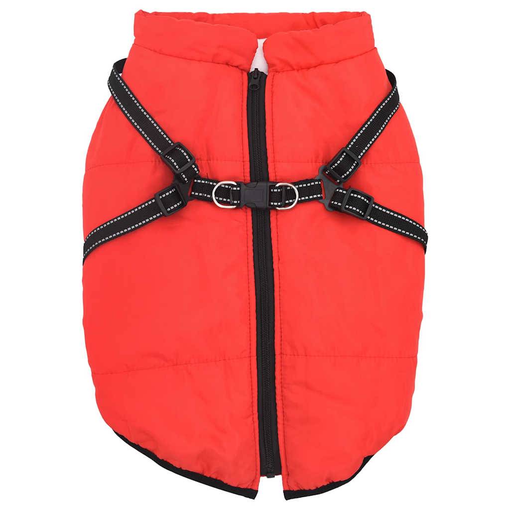 Manteau Chien Hiver Harnais Intégré Polaire Étanche Chaud 4XL Rouge - ComfortXL Outdoor Living - Image 2