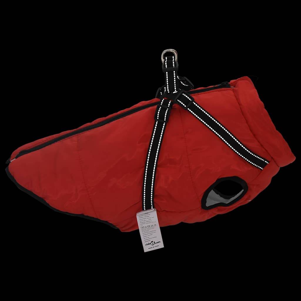 Manteau Chien Hiver Harnais Intégré Polaire Étanche Chaud 4XL Rouge - ComfortXL Outdoor Living - Image 9