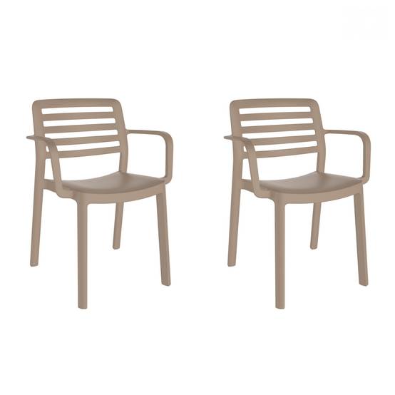 Set 2 fauteuils intérieur, extérieur sable WIND garbar - Image 1