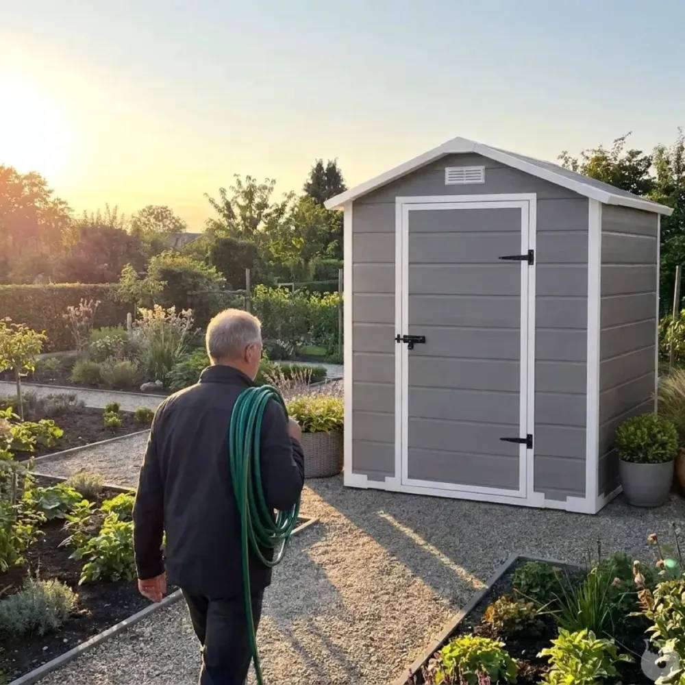 Abri de jardin Lys en plastique hauteur 196 cm - 1 porte 1,20m² - Image 9