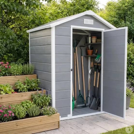 Abri de jardin Lys en plastique hauteur 196 cm - 1 porte 1,20m² - Image 2