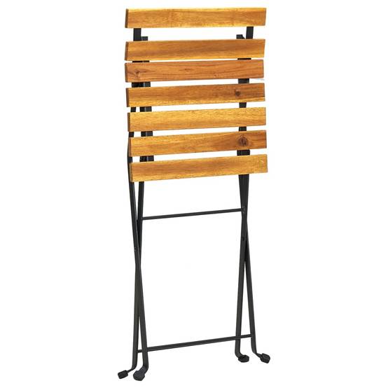 Lot de 6 chaises de jardin pliables bois d'acacia et acier naturel 40 x 39 x 79 cm - PANGIVO - Image 7