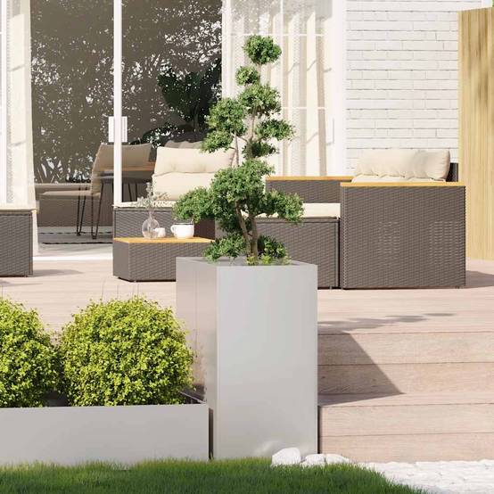 Jardinière acier inoxydable argenté 80 x 40 x 80 cm, Poids:13.05kg - PANGIVO - Image 3