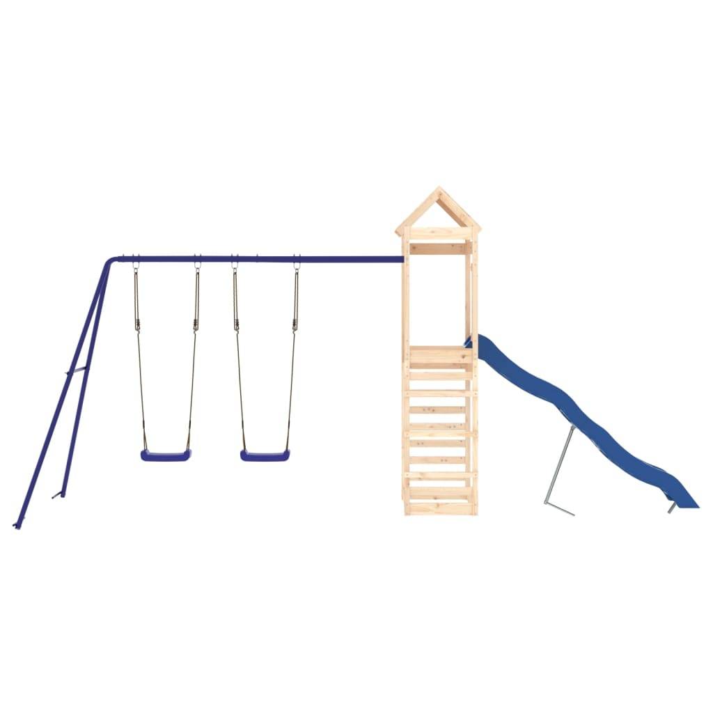 Helloshop26 - Aire de jeux d'extérieur balançoires toboggan portiques robuste jeux jardin 492 x 185 x 239 cm bois de pin massif - Image 2